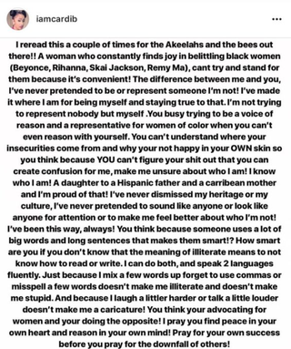 Illustration for article titled Cardi B Deletes Her Instagram in a Time of Turmoil and War (With Azealia Banks)